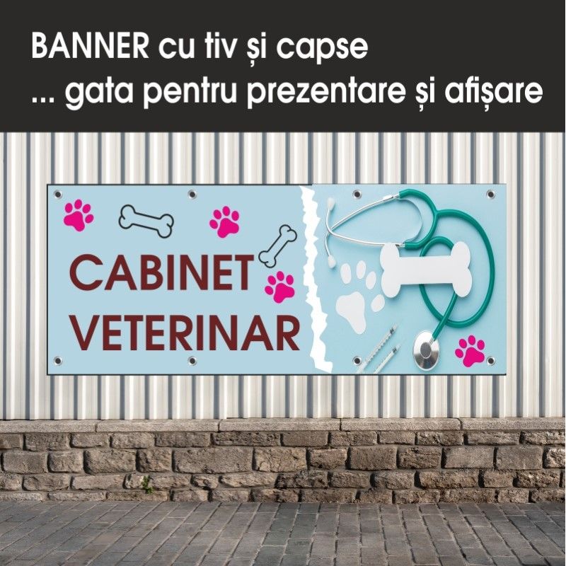 Carti si Birotica - Papetarie - Afise si stickere - Banner MEDIA, Cabinet veterinar model 2, 250 x 100 cm - Infinity.ro