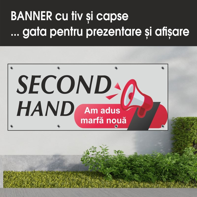 Carti si Birotica - Papetarie - Afise si stickere - Banner MEDIA, Second hand model 2, 250 x 100 cm - Infinity.ro