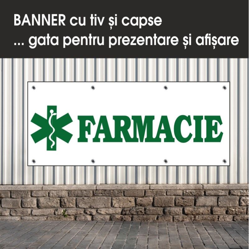 Carti si Birotica - Papetarie - Afise si stickere - Banner MEDIA, Farmacie model 1, 300 x 120 cm - Infinity.ro