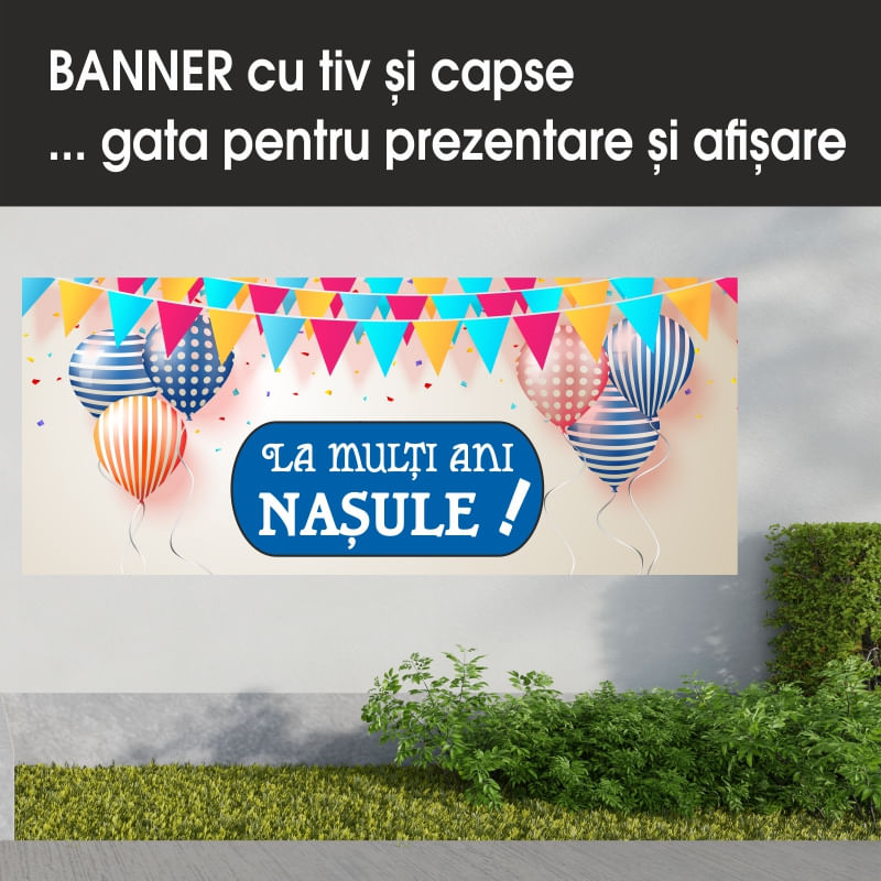 Carti si Birotica - Papetarie - Afise si stickere - Banner MEDIA, La multi ani nasule model 1, 200 x 80 cm - Infinity.ro