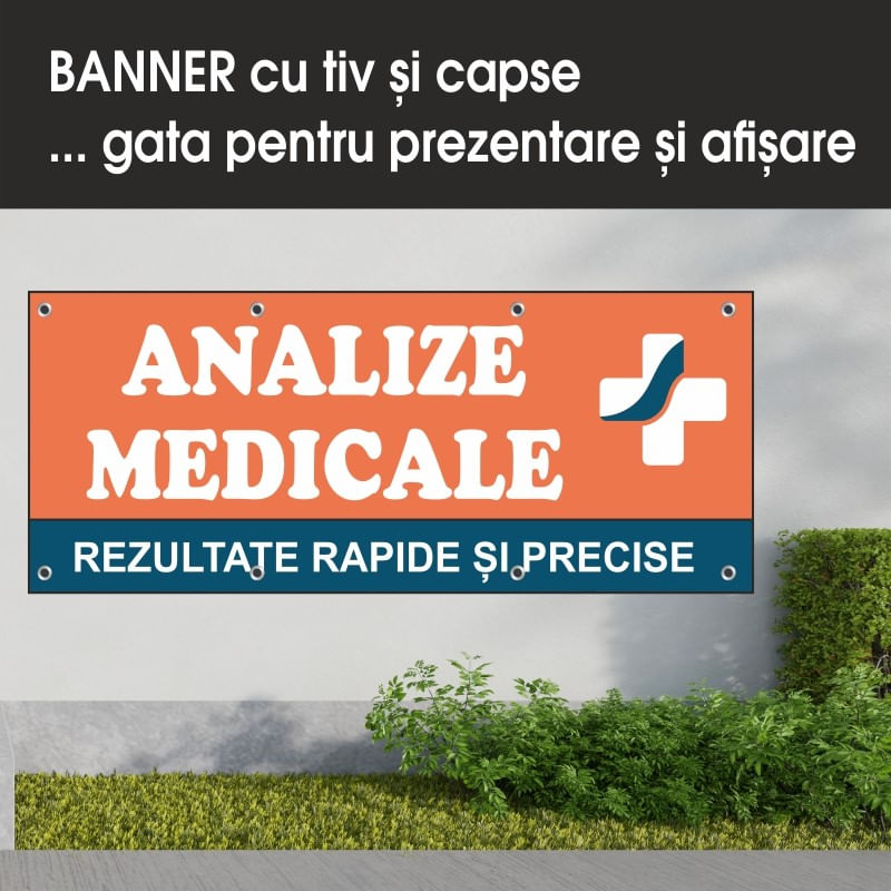 Carti si Birotica - Papetarie - Afise si stickere - Banner MEDIA, Analize medicale model 2 200 x 80 cm - Infinity.ro
