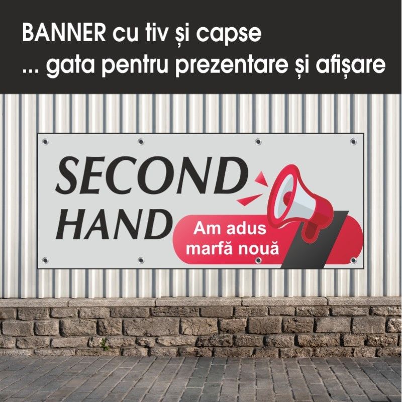 Carti si Birotica - Papetarie - Afise si stickere - Banner MEDIA, Second hand model 2, 250 x 100 cm - Infinity.ro