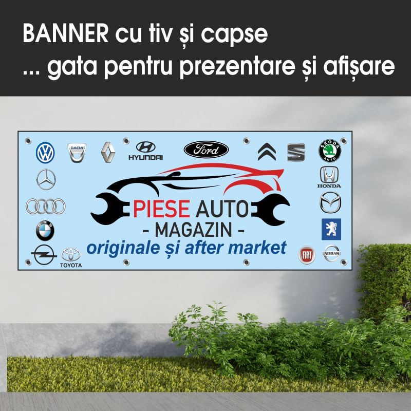 Carti si Birotica - Papetarie - Afise si stickere - Banner MEDIA, Piese auto model 1, 300 x 120 cm - Infinity.ro