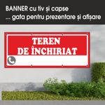 Carti si Birotica - Papetarie - Afise si stickere - Banner MEDIA, Teren de inchiriat model 2, 300 x 120 cm - Infinity.ro