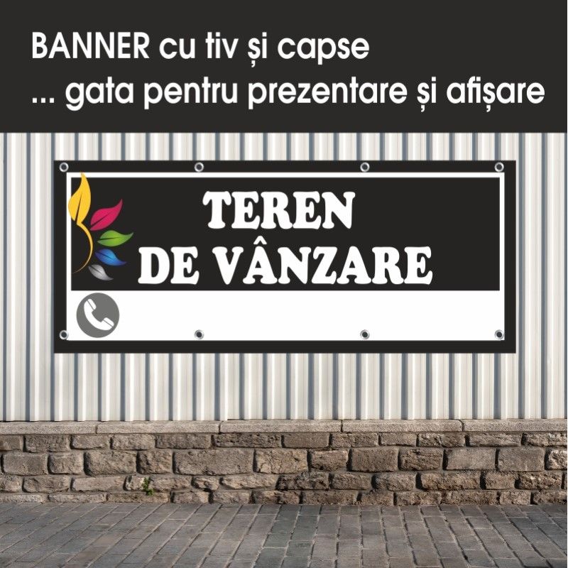 Carti si Birotica - Papetarie - Afise si stickere - Banner MEDIA, Teren de vanzare model 1, 250 x 100 cm - Infinity.ro