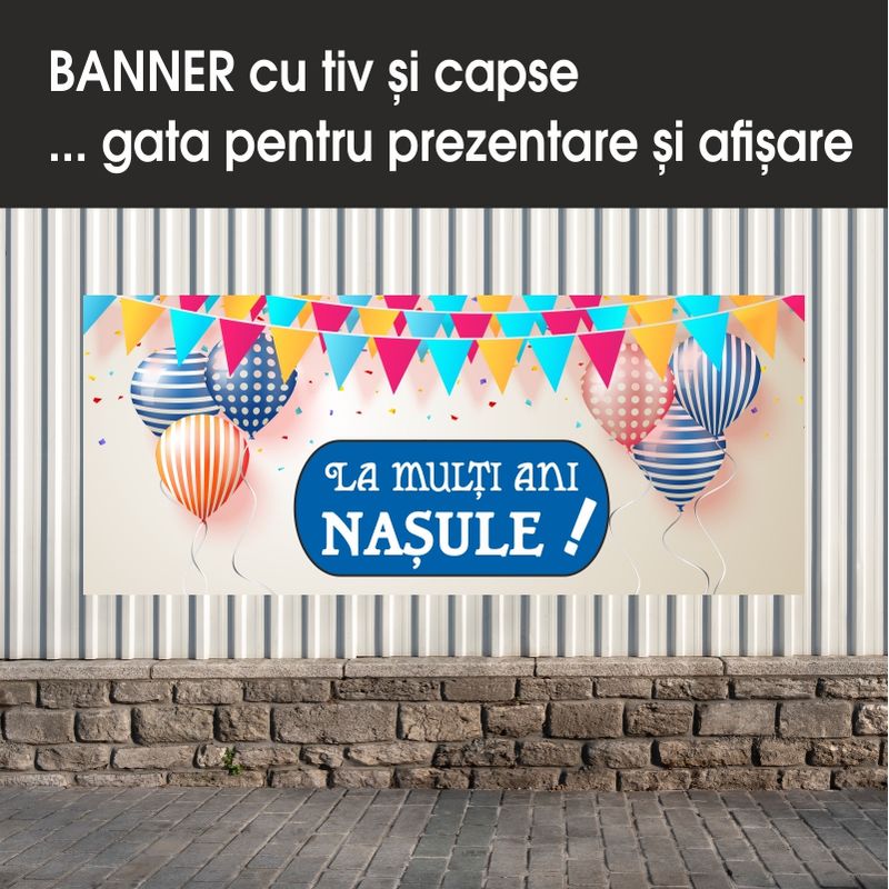 Carti si Birotica - Papetarie - Afise si stickere - Banner MEDIA, La multi ani nasule model 1, 150 x 60 cm - Infinity.ro