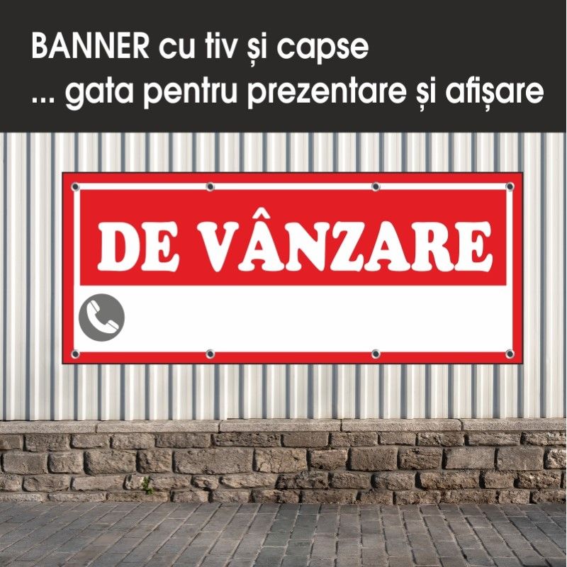 Carti si Birotica - Papetarie - Afise si stickere - Banner MEDIA, De vanzare model 2, 150 x 60 cm - Infinity.ro