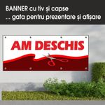 Carti si Birotica - Papetarie - Afise si stickere - Banner MEDIA, Am deschis model 1, 200 x 80 cm - Infinity.ro