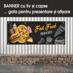 Carti si Birotica - Papetarie - Afise si stickere - Banner MEDIA, Fast food model 4, 250 x 100 cm - Infinity.ro