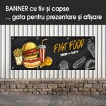 Carti si Birotica - Papetarie - Afise si stickere - Banner MEDIA, Fast food model 3, 300 x 120 cm - Infinity.ro