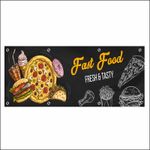 Carti si Birotica - Papetarie - Afise si stickere - Banner MEDIA, Fast food model 4, 250 x 100 cm - Infinity.ro