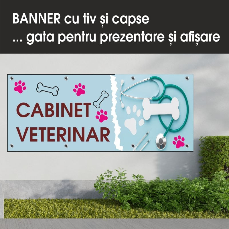 Carti si Birotica - Papetarie - Afise si stickere - Banner MEDIA, Cabinet veterinar model 2, 150 x 60 cm - Infinity.ro