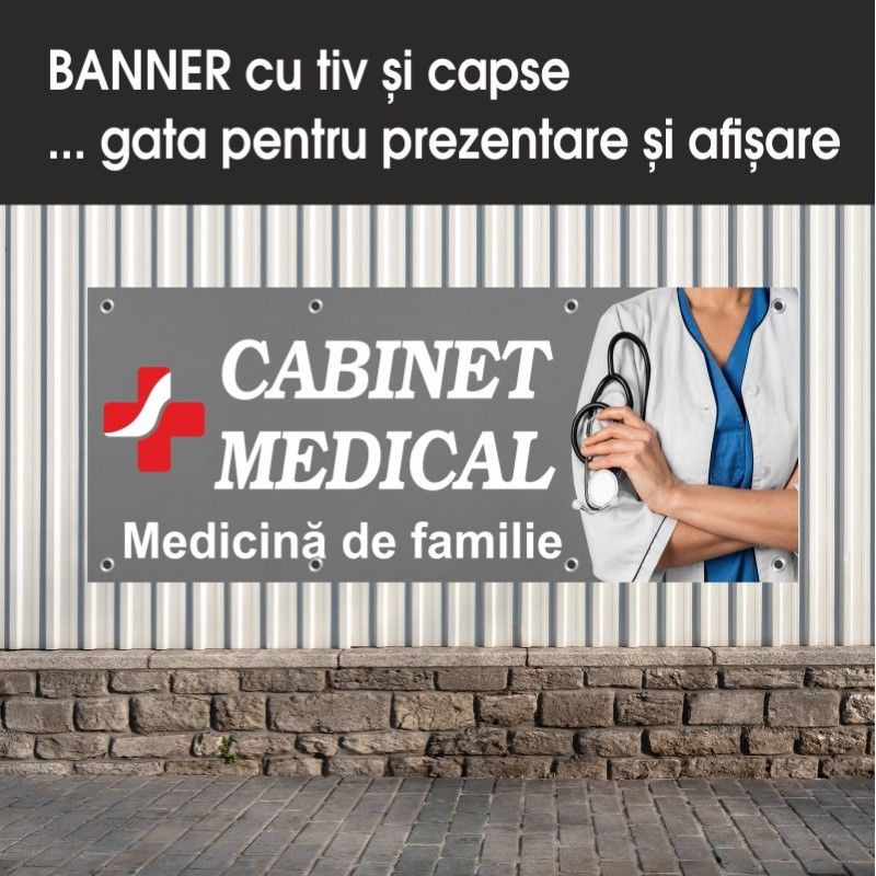 Carti si Birotica - Papetarie - Afise si stickere - Banner MEDIA, Cabinet medical model 1, 250 x 100 cm - Infinity.ro