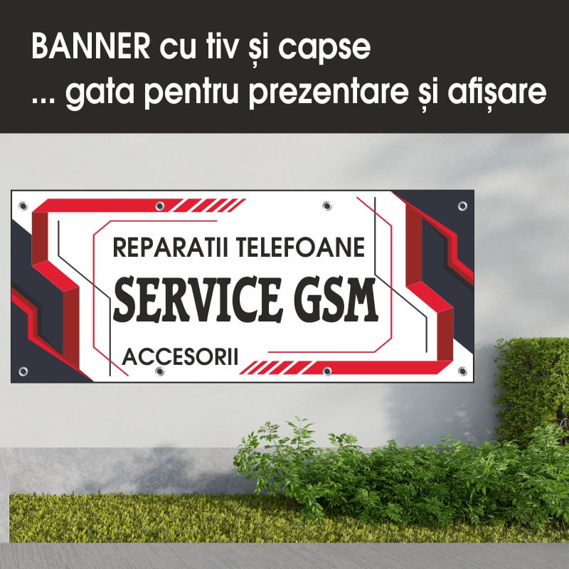 Carti si Birotica - Papetarie - Afise si stickere - Banner MEDIA, Service GSM model 1, 250 x 100 cm - Infinity.ro