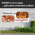 Carti si Birotica - Papetarie - Afise si stickere - Banner MEDIA, Patiserie si covrigarie model 2, 150 x 60 cm - Infinity.ro