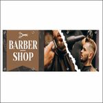 Carti si Birotica - Papetarie - Afise si stickere - Banner MEDIA, Barber shop model 4, 150 x 60 cm - Infinity.ro