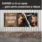 Carti si Birotica - Papetarie - Afise si stickere - Banner MEDIA, Barber shop model 4, 150 x 60 cm - Infinity.ro