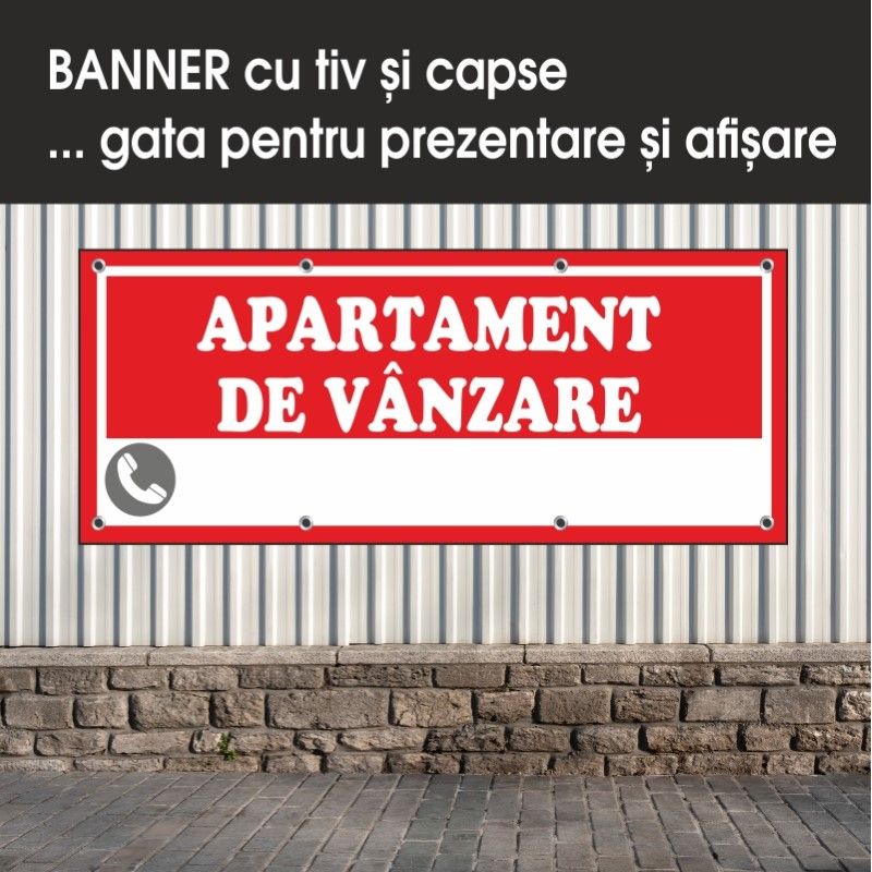 Carti si Birotica - Papetarie - Afise si stickere - Banner MEDIA, Apartament de vanzare model 2, 250 x 100 cm - Infinity.ro