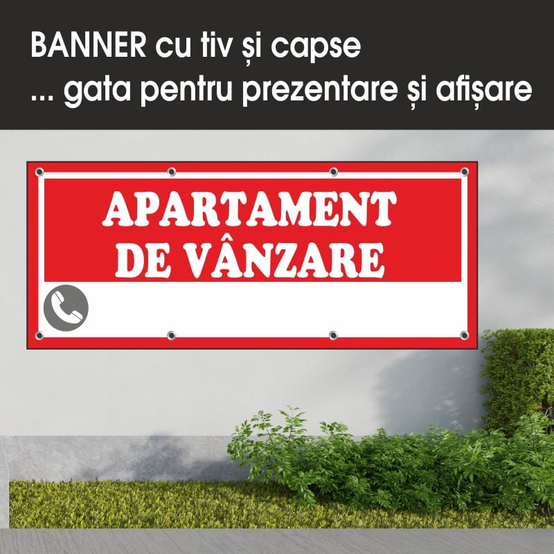 Carti si Birotica - Papetarie - Afise si stickere - Banner MEDIA, Apartament de vanzare model 2, 250 x 100 cm - Infinity.ro