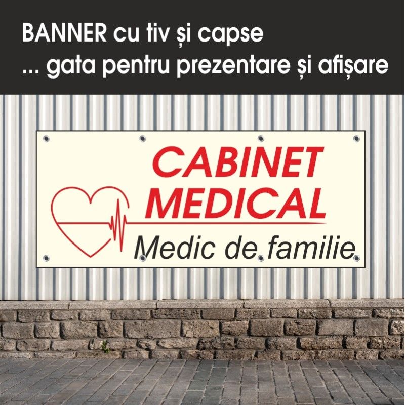 Carti si Birotica - Papetarie - Afise si stickere - Banner MEDIA, Cabinet medical model 2, 300 x 120 cm - Infinity.ro