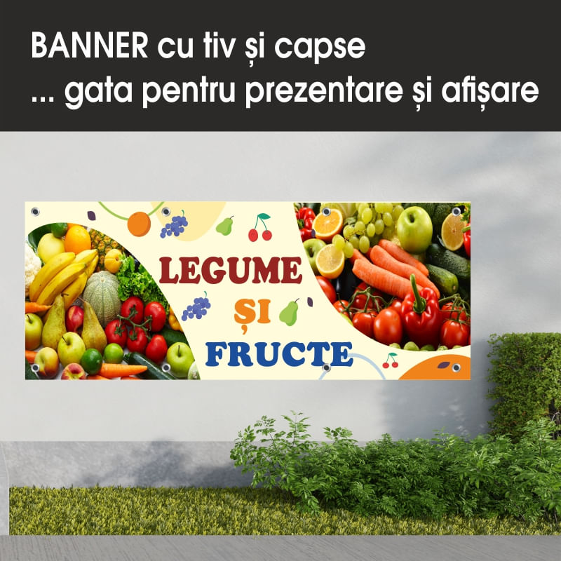 Carti si Birotica - Papetarie - Afise si stickere - Banner MEDIA, Legume si fructe model 1, 200 x 80 cm - Infinity.ro