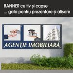 Carti si Birotica - Papetarie - Afise si stickere - Banner MEDIA, Agentie imobiliara model 2, 200 x 80 cm - Infinity.ro