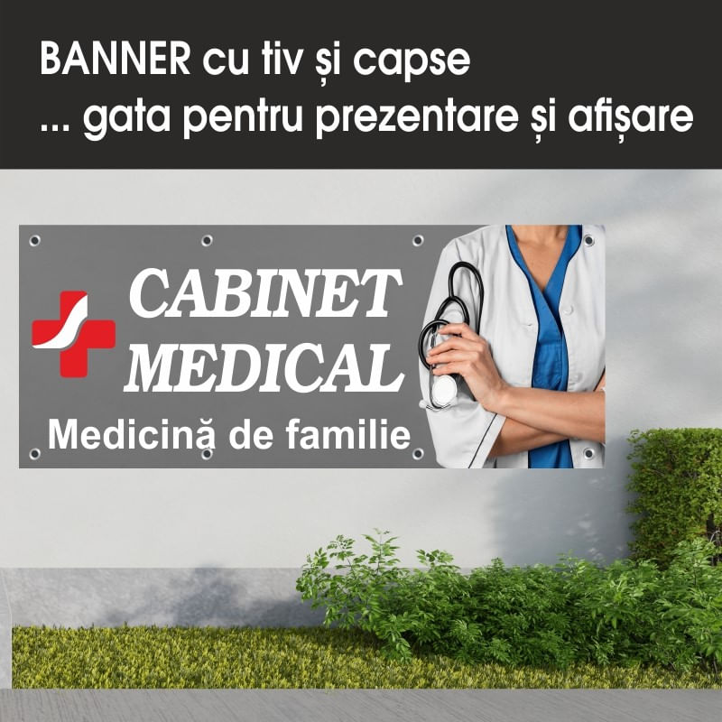 Carti si Birotica - Papetarie - Afise si stickere - Banner MEDIA, Cabinet medical model 1, 150 x 60 cm - Infinity.ro