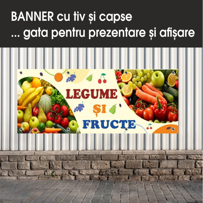 Carti si Birotica - Papetarie - Afise si stickere - Banner MEDIA, Legume si fructe model 1, 200 x 80 cm - Infinity.ro