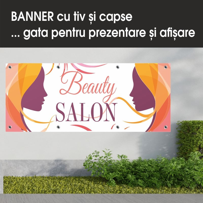 Carti si Birotica - Papetarie - Afise si stickere - Banner MEDIA, Beauty salon model 3, 300 x 120 cm - Infinity.ro