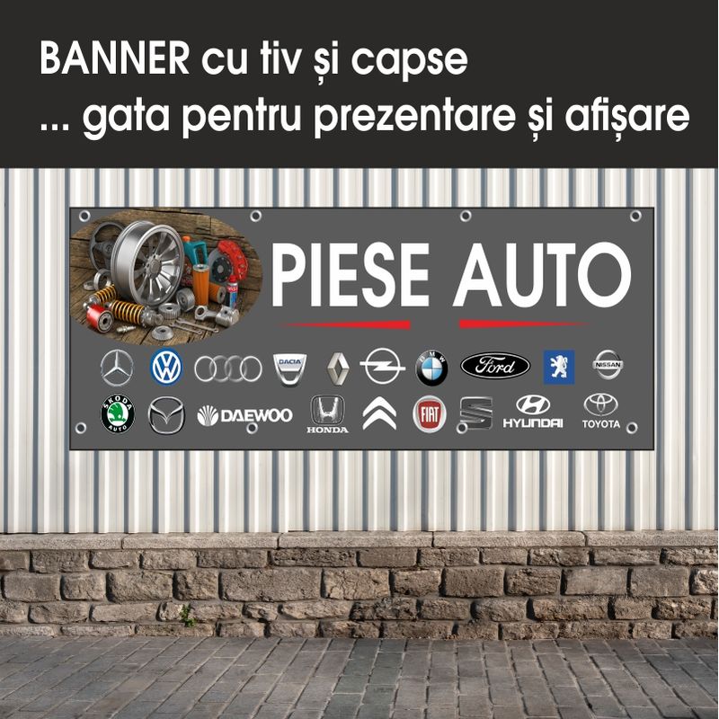 Carti si Birotica - Papetarie - Afise si stickere - Banner MEDIA, Piese auto model 2, 300 x 120 cm - Infinity.ro