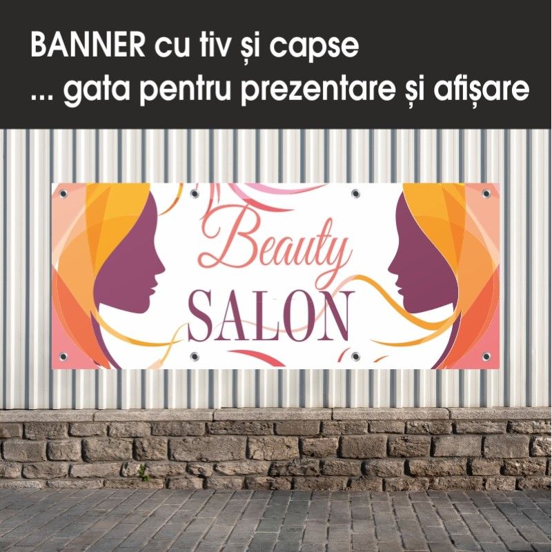 Carti si Birotica - Papetarie - Afise si stickere - Banner MEDIA, Beauty salon model 3, 300 x 120 cm - Infinity.ro
