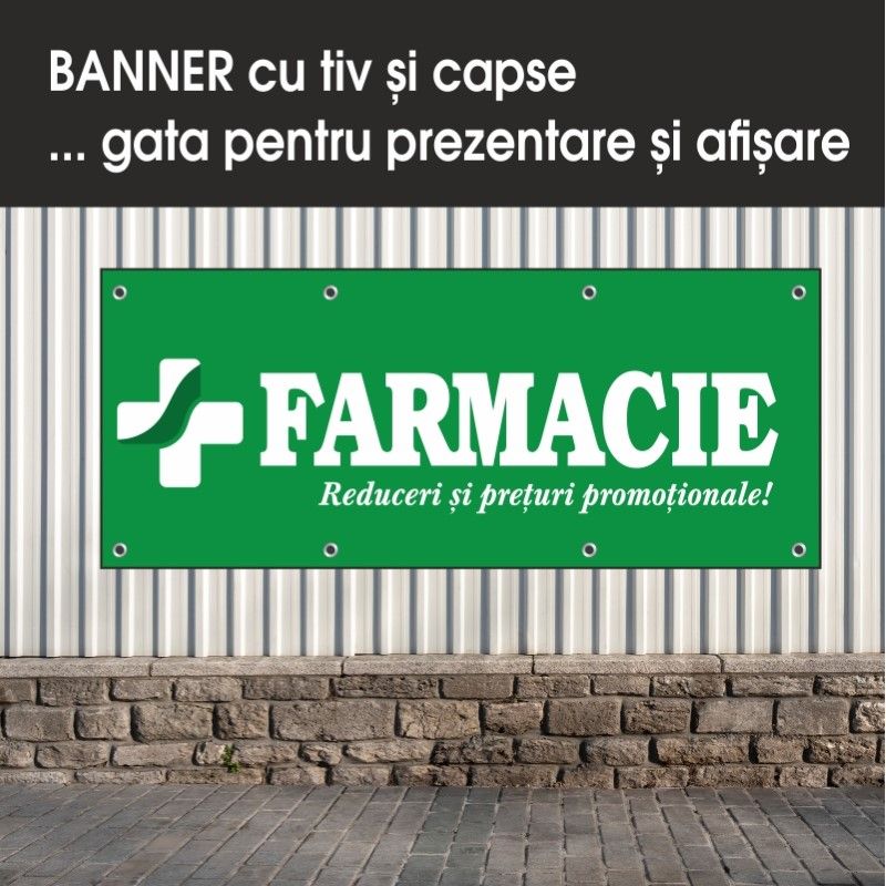 Carti si Birotica - Papetarie - Afise si stickere - Banner MEDIA, Farmacie model 2, 150 x 60 cm - Infinity.ro