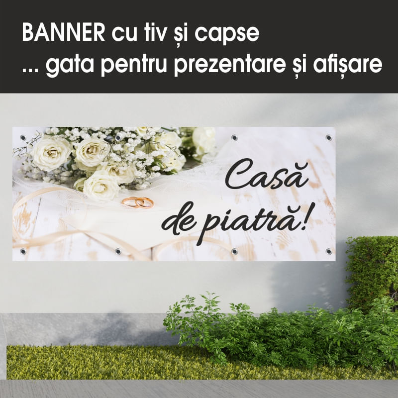 Carti si Birotica - Papetarie - Afise si stickere - Banner MEDIA, Casa de piatra model 1, 250 x 100 cm - Infinity.ro