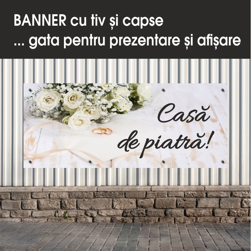 Carti si Birotica - Papetarie - Afise si stickere - Banner MEDIA, Casa de piatra model 1, 250 x 100 cm - Infinity.ro