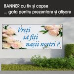 Carti si Birotica - Papetarie - Afise si stickere - Banner MEDIA, Vrei sa fiti nasii nostri model 2, 200 x 80 cm - Infinity.ro