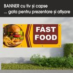 Carti si Birotica - Papetarie - Afise si stickere - Banner MEDIA, Fast food model 1, 200 x 80 cm - Infinity.ro