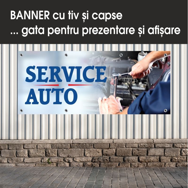 Carti si Birotica - Papetarie - Afise si stickere - Banner MEDIA, Service auto model 2, 200 x 80 cm - Infinity.ro