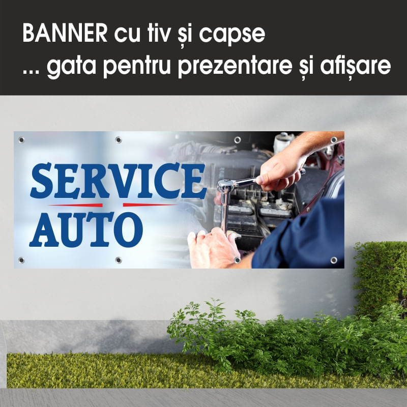 Carti si Birotica - Papetarie - Afise si stickere - Banner MEDIA, Service auto model 2, 200 x 80 cm - Infinity.ro