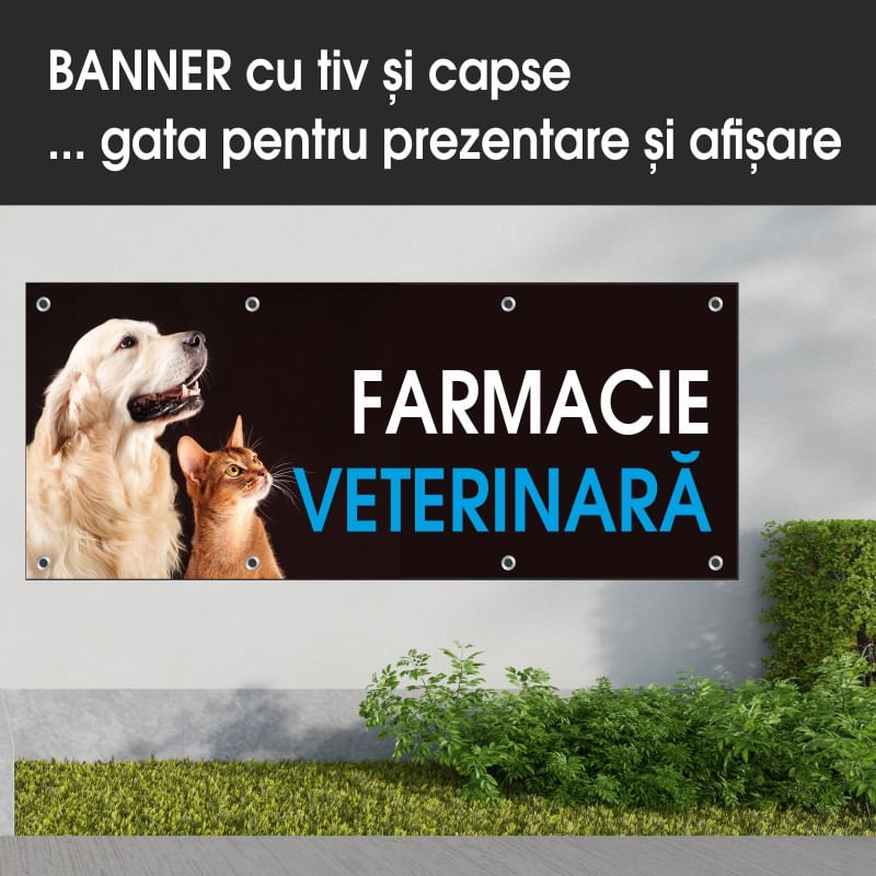 Carti si Birotica - Papetarie - Afise si stickere - Banner MEDIA, Farmacie veterinara model 1, 150 x 60 cm - Infinity.ro