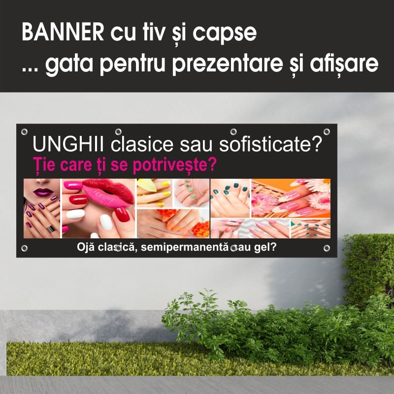 Carti si Birotica - Papetarie - Afise si stickere - Banner MEDIA, Salon unghii model 2, 150 x 60 cm - Infinity.ro