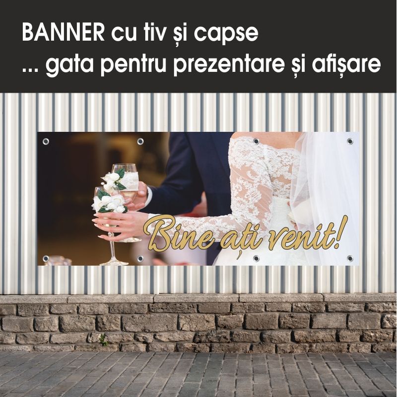 Carti si Birotica - Papetarie - Afise si stickere - Banner MEDIA, Bine ati venit model 2, 200 x 80 cm - Infinity.ro