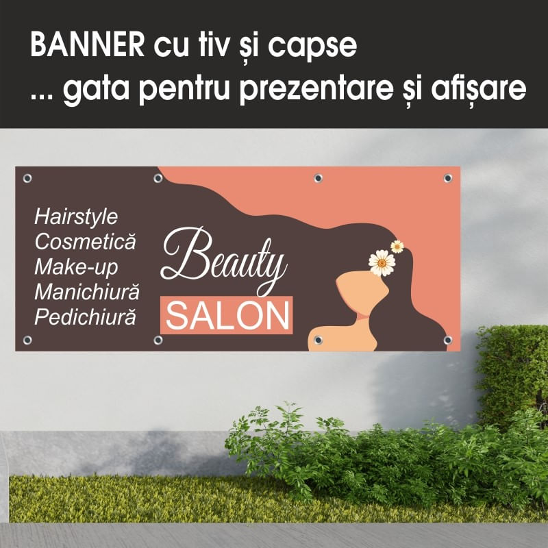 Carti si Birotica - Papetarie - Afise si stickere - Banner MEDIA, Beauty salon model 2, 250 x 100 cm - Infinity.ro