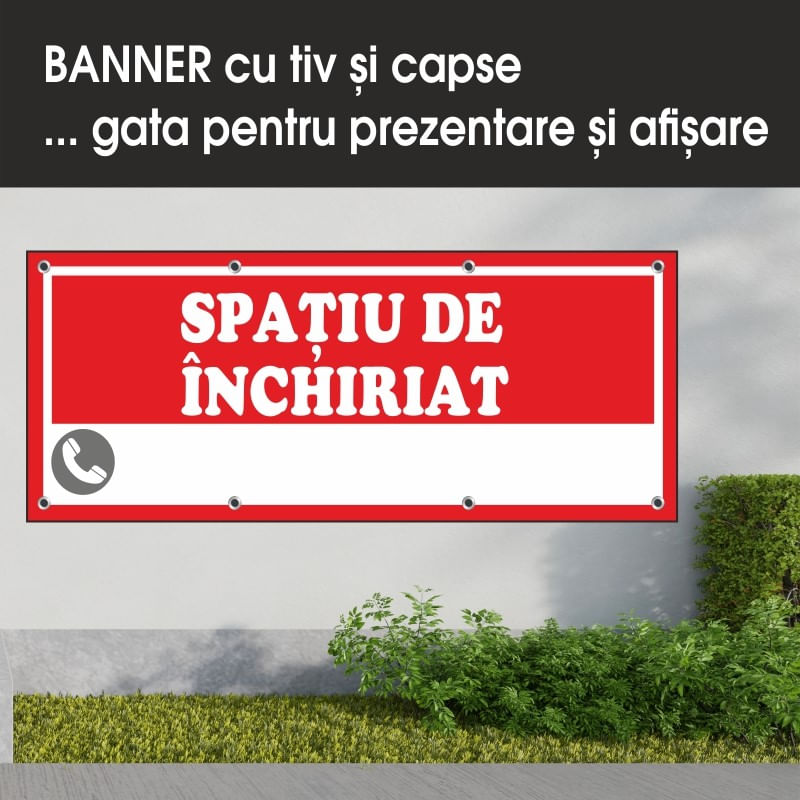 Carti si Birotica - Papetarie - Afise si stickere - Banner MEDIA, Spatiu de inchiriat model 2, 150 x 60 cm - Infinity.ro