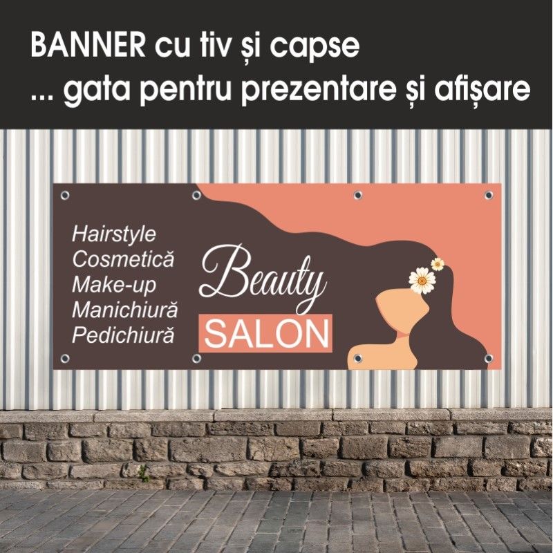 Carti si Birotica - Papetarie - Afise si stickere - Banner MEDIA, Beauty salon model 2, 250 x 100 cm - Infinity.ro