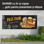 Carti si Birotica - Papetarie - Afise si stickere - Banner MEDIA, Fast food model 2, 300 x 120 cm - Infinity.ro
