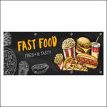 Carti si Birotica - Papetarie - Afise si stickere - Banner MEDIA, Fast food model 2, 300 x 120 cm - Infinity.ro
