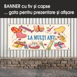 Carti si Birotica - Papetarie - Afise si stickere - Banner MEDIA, La multi ani model 2, 200 x 80 cm - Infinity.ro