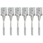 Casa si Gradina - Gradinarit si plante - Unelte gradinarit - Accesorii pentru unelte gradinarit - Tarusi de sol, 6 buc., argintiu, 12x12x56 cm, otel galvanizat - Infinity.ro