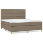 Casa si Gradina - Mobilier - Paturi si accesorii - Paturi - Pat box spring cu saltea, gri taupe, 160x200 cm material textil - Infinity.ro