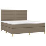Casa si Gradina - Mobilier - Paturi si accesorii - Paturi - Pat box spring cu saltea, gri taupe, 160x200 cm material textil - Infinity.ro